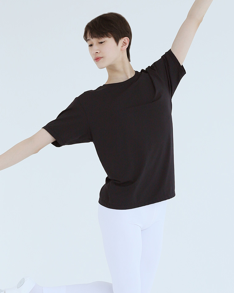 [男]ライトリラックスティーシャツ・ブラック [male) light relax T-shirt-Black]