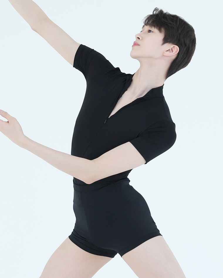 [男]チャイナジップアップレオタード・ブラック [China Zip up Leotard-Black]