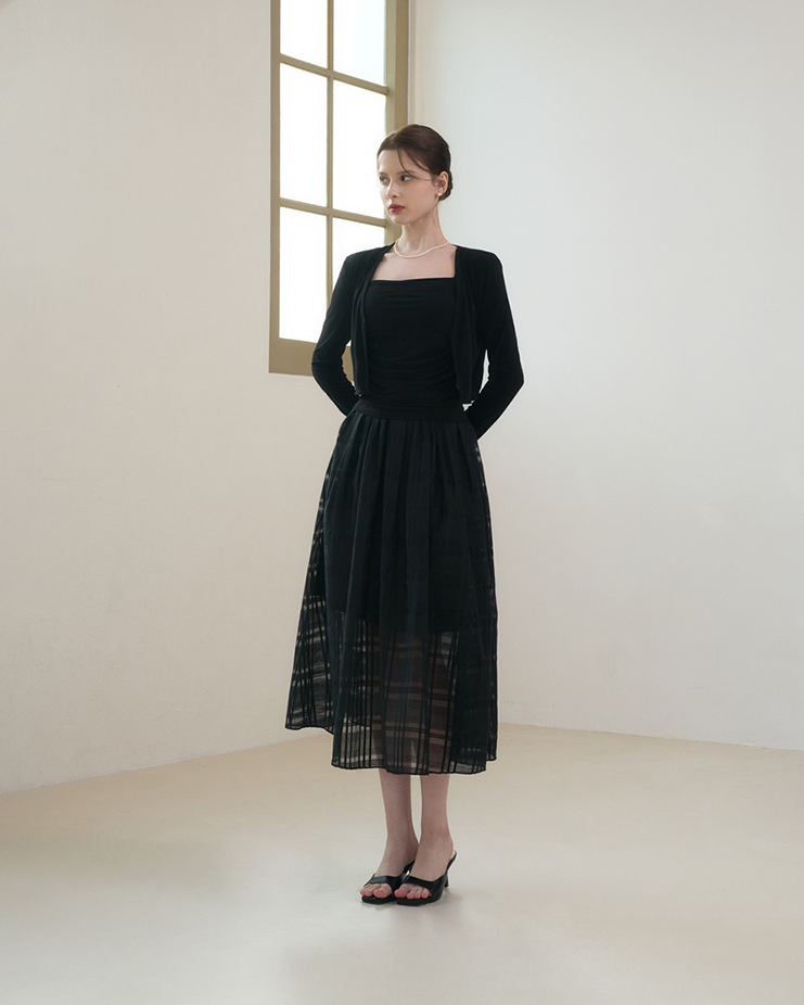 Eve check skirt[Black]