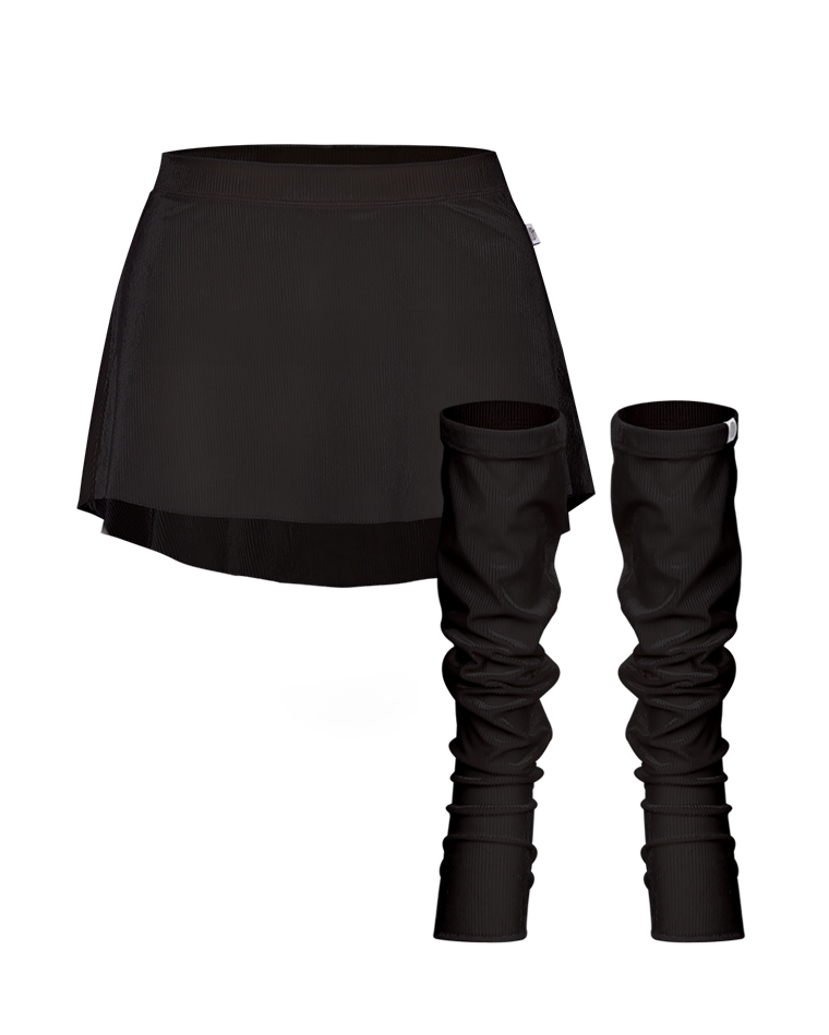 Degas Slim Pull-on Skirt & Leg Warmer SET UP [Black]