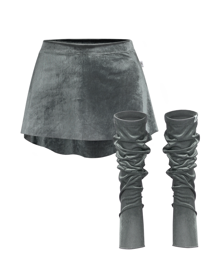 Degas Slim Pull-on Skirt & Leg Warmer SET UP [Midnight Gray]