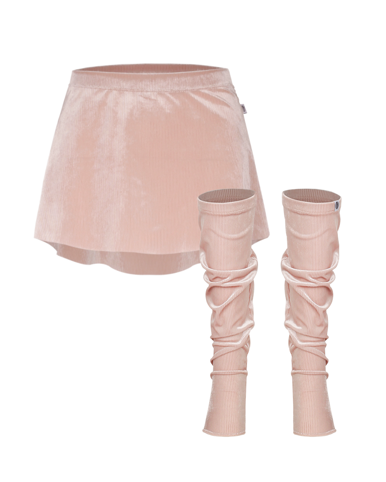 Degas Slim Pull-on Skirt & Leg Warmer SET UP [Blush Pink]