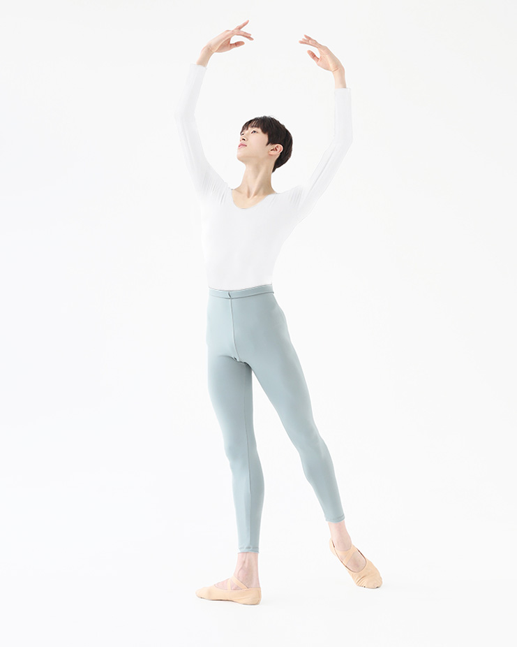 *[メンズ]ベーシック長袖レオタード[ホワイト] *[Men's] Basic Long-sleeve Leotard [White]