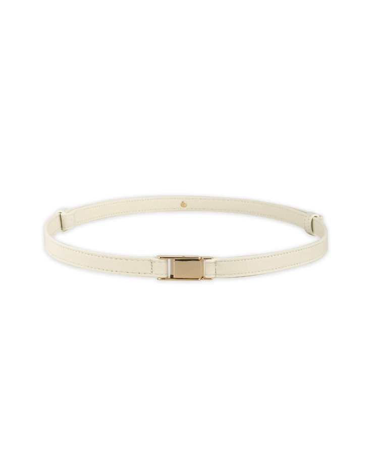 Kelly buckle leather belt [Cream white] Korea